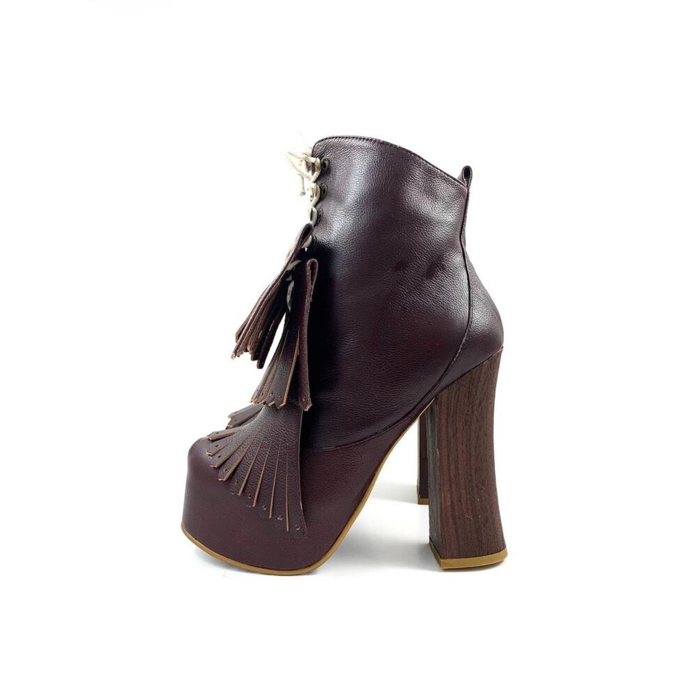 Brand new 2012 super platform brown leather Mary Jane tassel boots - Picture 5 of 15